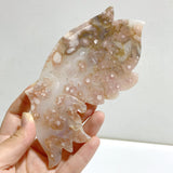 Beautiful Sakura Flower Agate Butterfly Wing Carving With Stand