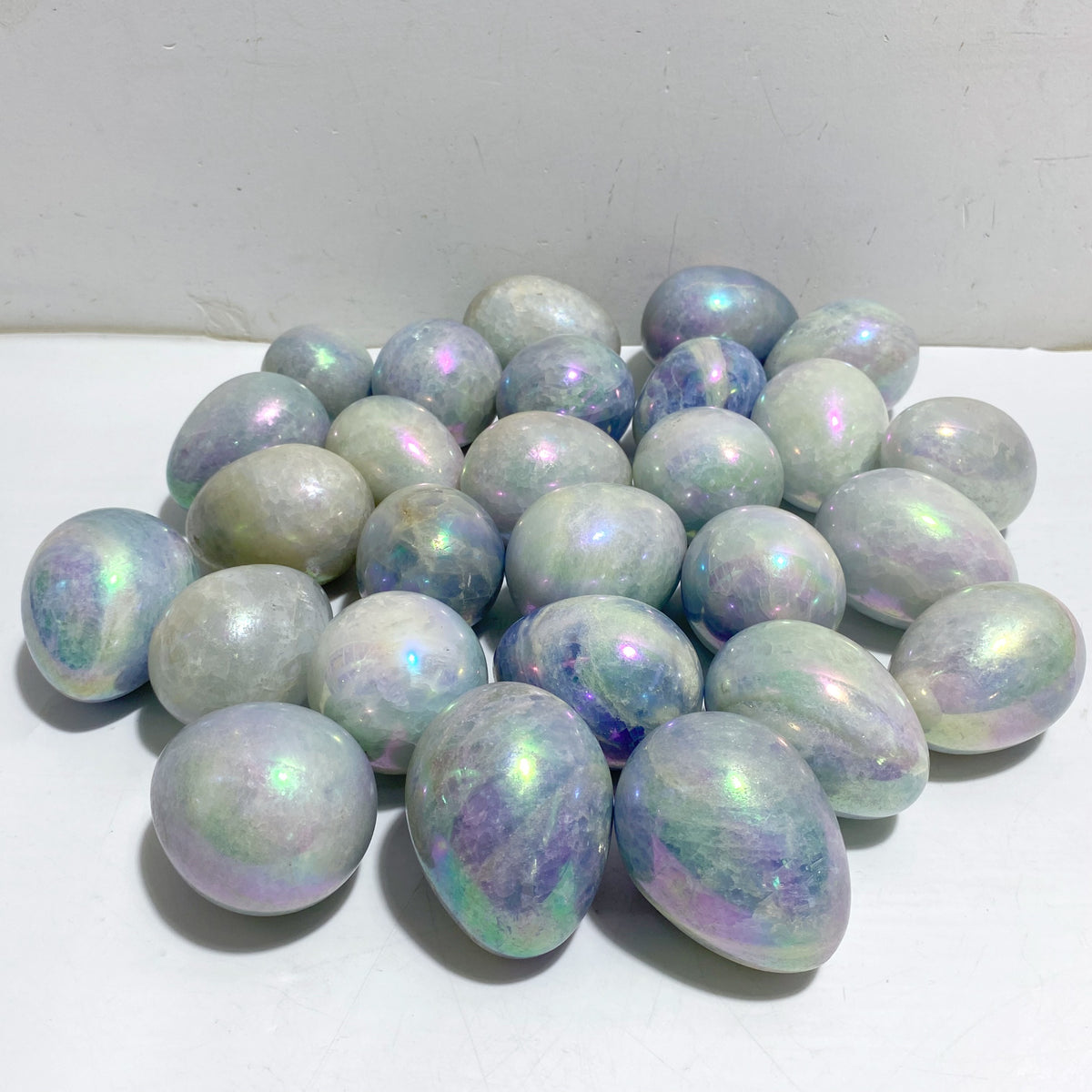 37 Pieces Aura Blue Calcite Eggs