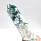 4 Pieces Tall Geode White Moss Agate Points
