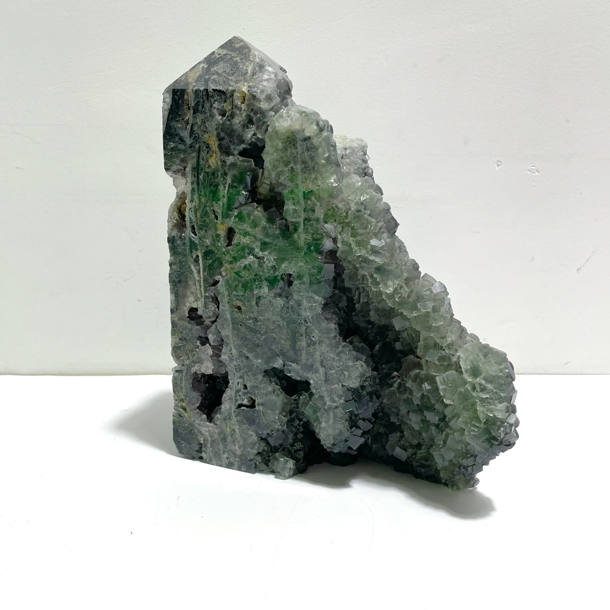 4 Pieces Large Cutting Fluorite Mineral Geode Cubes Specimen Tower Point