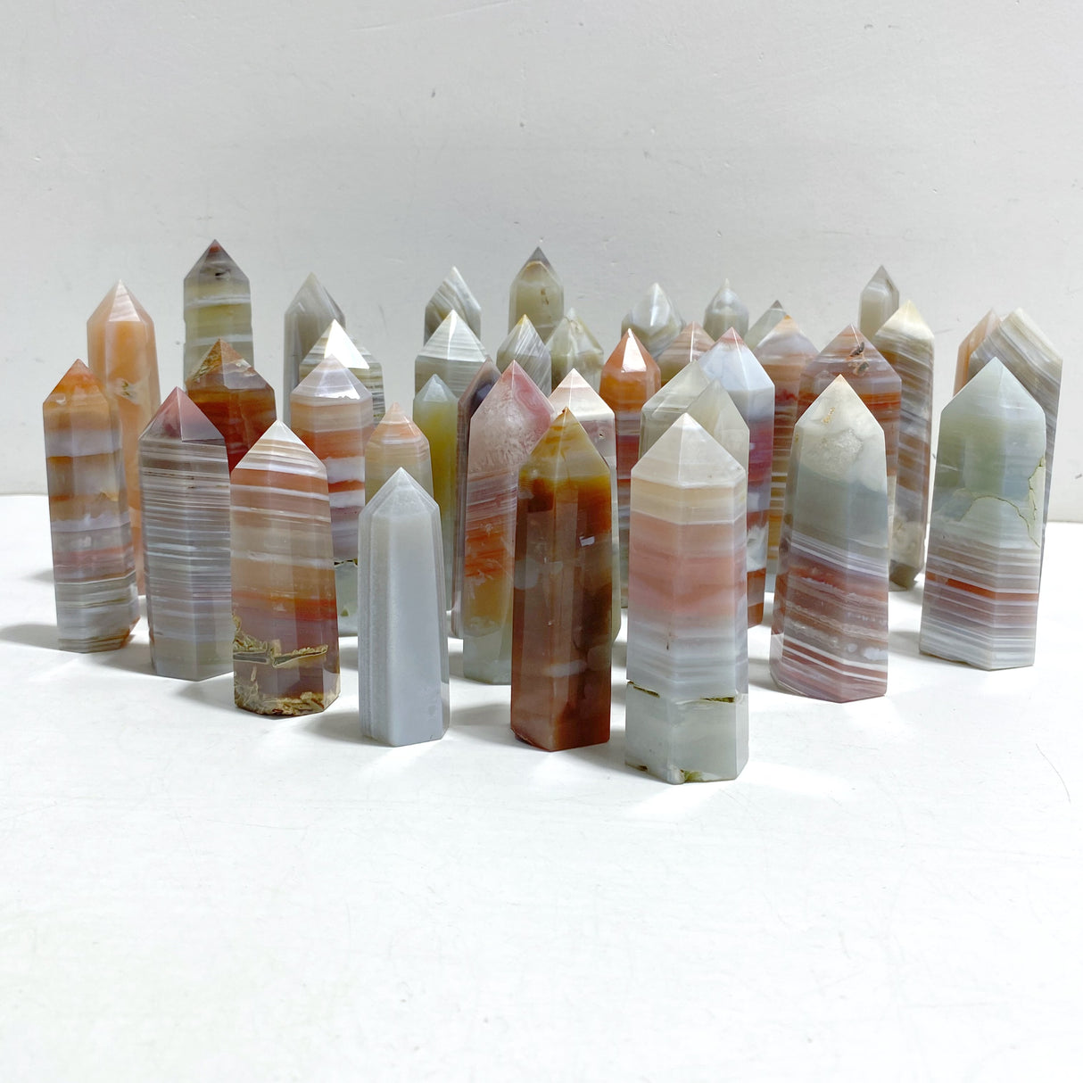 38 Pieces Stripe Agate Tower Points