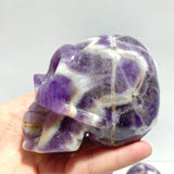 8 Pieces Chevron Amethyst Skull Carving