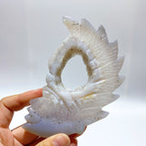 10 Pieces Geode Agate Druzy Indian Feathers Carving - Wholesale Crystals