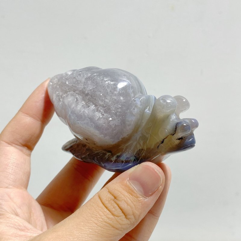 10 Pieces Geode Druzy Agate Snail Carving -Wholesale Crystals