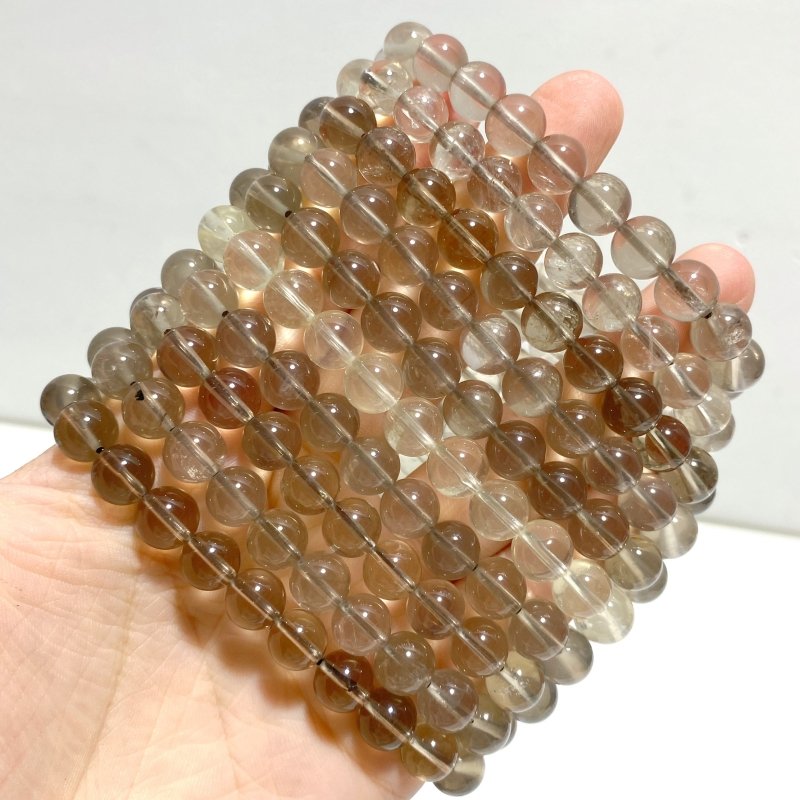 10 Pieces Six Star Line Smoky Quartz Bracelets - Wholesale Crystals