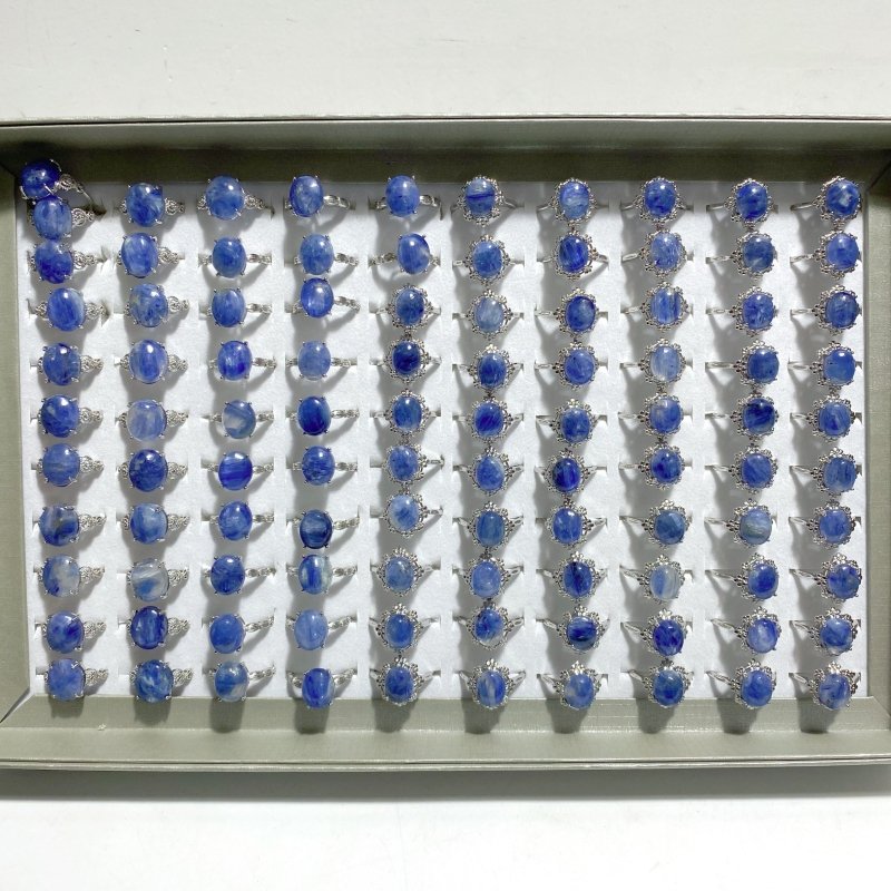 101 Pieces Blue Kyanite Different Styles Rings - Wholesale Crystals