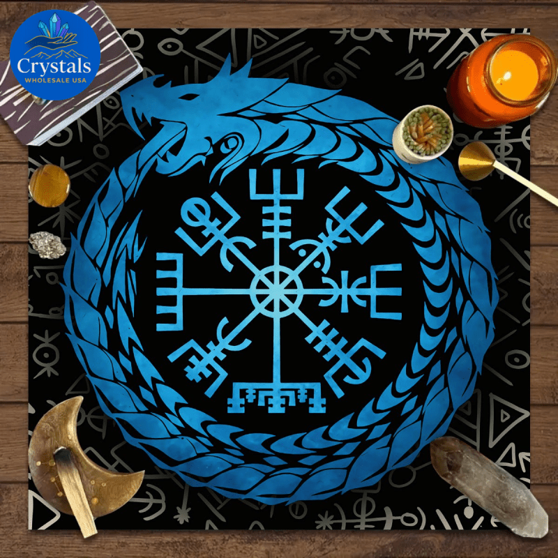 11 Mystical Runes Starry Sky Moon Phase Tarot Tablecloth - Wholesale Crystals