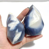 11 Pieces Black Orca Agate Flame Carving 4 - Wholesale Crystals