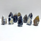 11 Pieces Black Orca Agate Flame Carving 4 - Wholesale Crystals