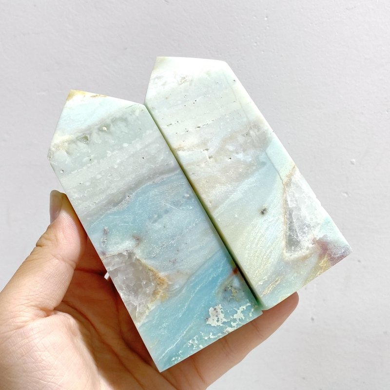 11 Pieces Caribbean Calcite Four-Sided Points -Wholesale Crystals