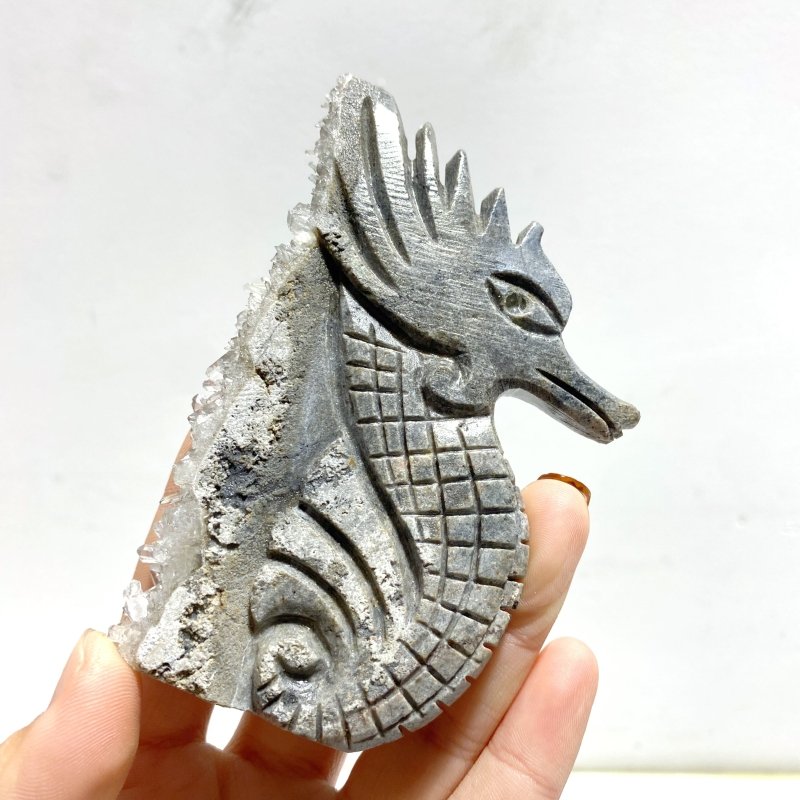 11 Pieces Cute Clear Quartz Cluster Animal Carving - Wholesale Crystals