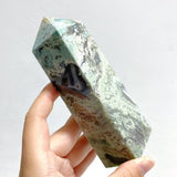 11 Pieces Moss Agate Four - Sided Tower Points - Wholesale Crystals