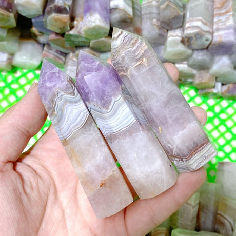 119 Pieces Amethyst Mixed Striped Agate Crystal Points - Wholesale Crystals