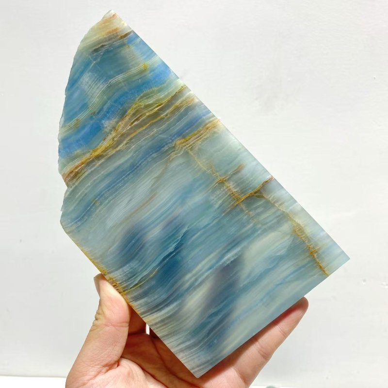 12 Pieces Blue Onyx Slab - Wholesale Crystals