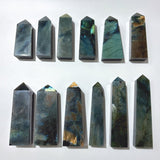 12 Pieces High Quality Large Labradorite Four - Sided Tower - Wholesale Crystals