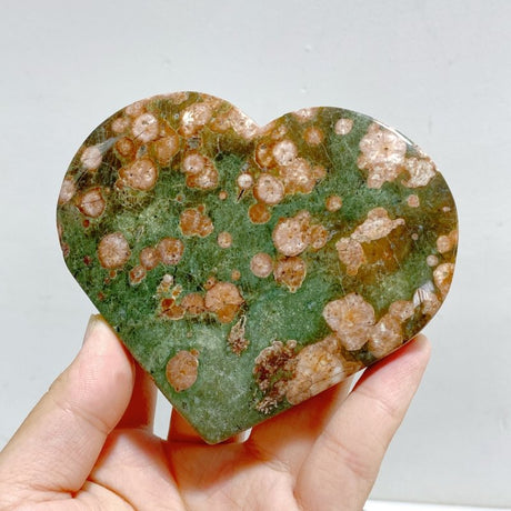 12 Pieces Large Rainforest Jasper Heart 1 -Wholesale Crystals