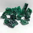 12 Pieces Malachite Flame Carving -Wholesale Crystals