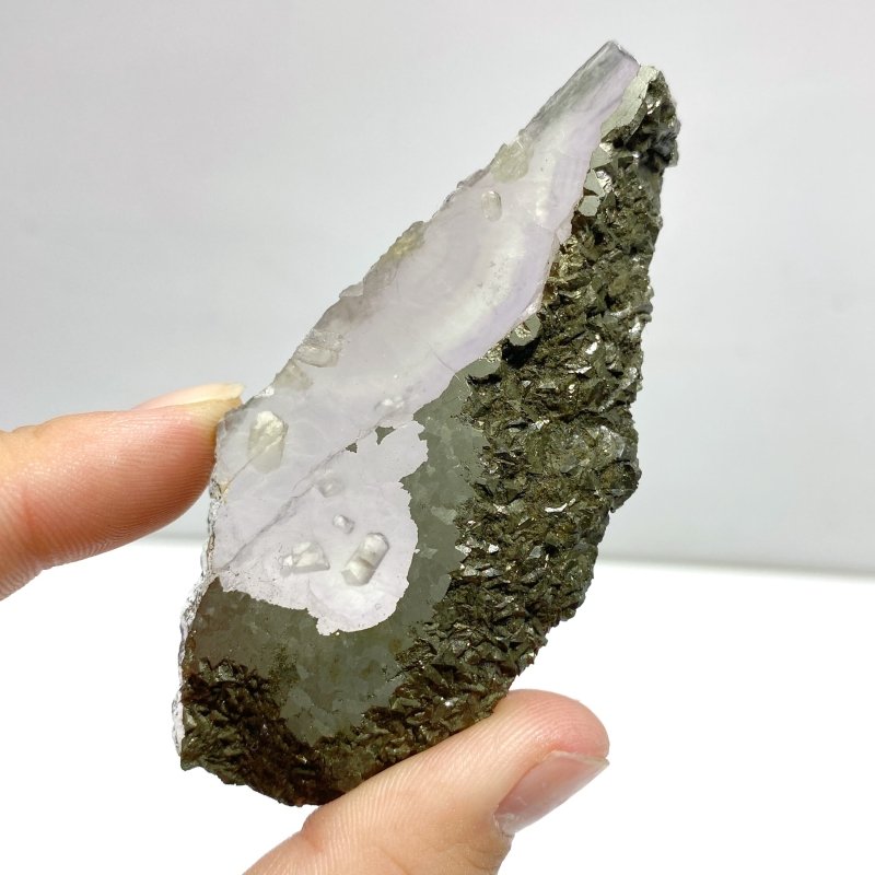 12 Pieces Unique Fluorite Mixed Pyrite Calcite Slab - Wholesale Crystals
