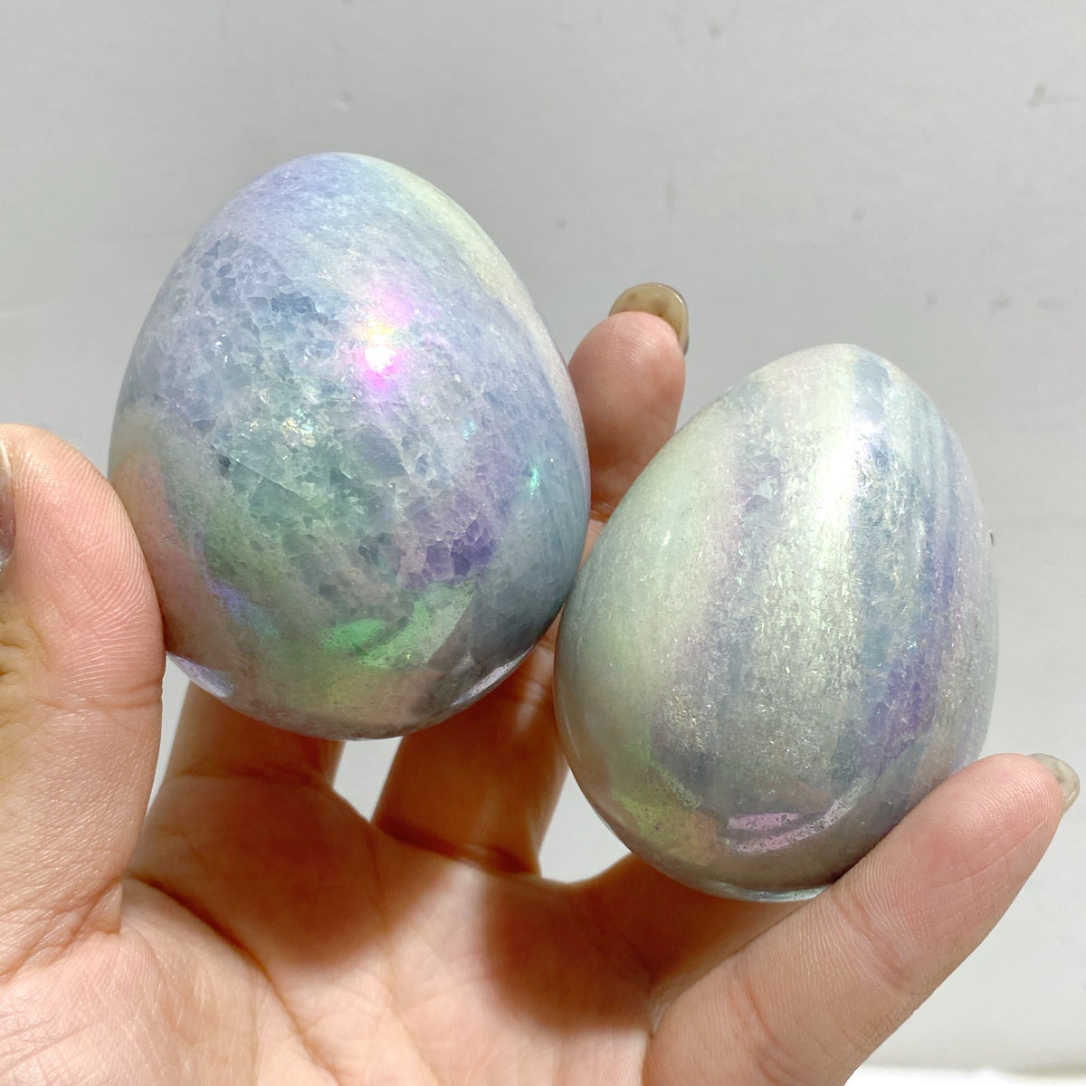 37 Pieces Aura Blue Calcite Eggs