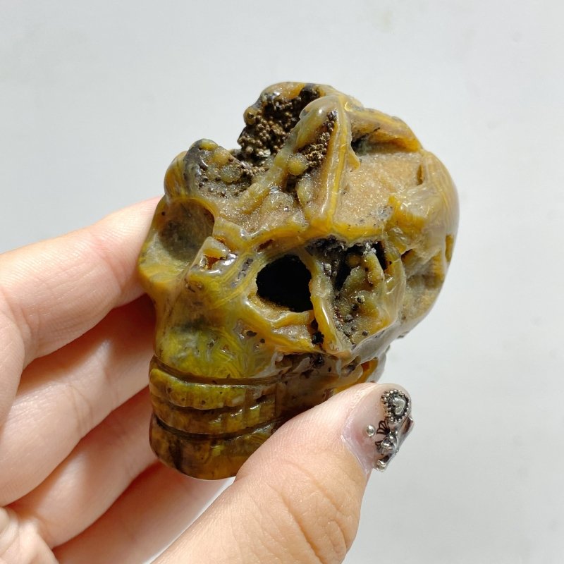 13 Pieces 6th Vein Ocean Jasper Geode Skull Carving -Wholesale Crystals