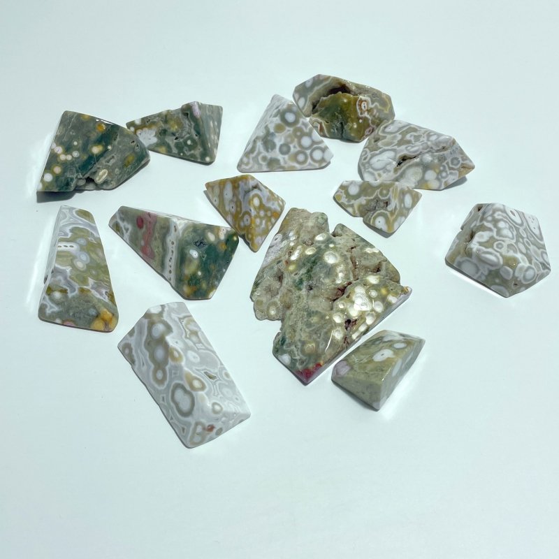 13 Pieces Big Circle 8th Vein Ocean Jasper Free Form - Wholesale Crystals