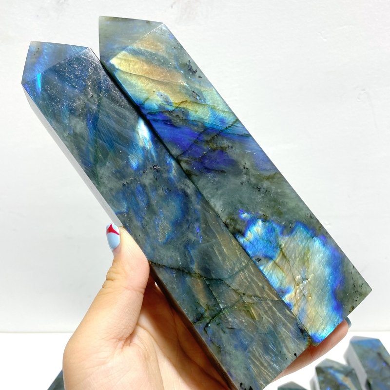 13 Pieces Flash Labradorite Tower Point - Wholesale Crystals