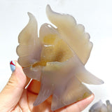 13 Pieces Geode Druzy Agate Angel Carving - Wholesale Crystals