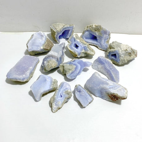 13 Pieces Geode Druzy Blue Chalcedony -Wholesale Crystals