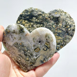 13 Pieces Large 8th Vein Ocean Jasper Heart 1 - Wholesale Crystals