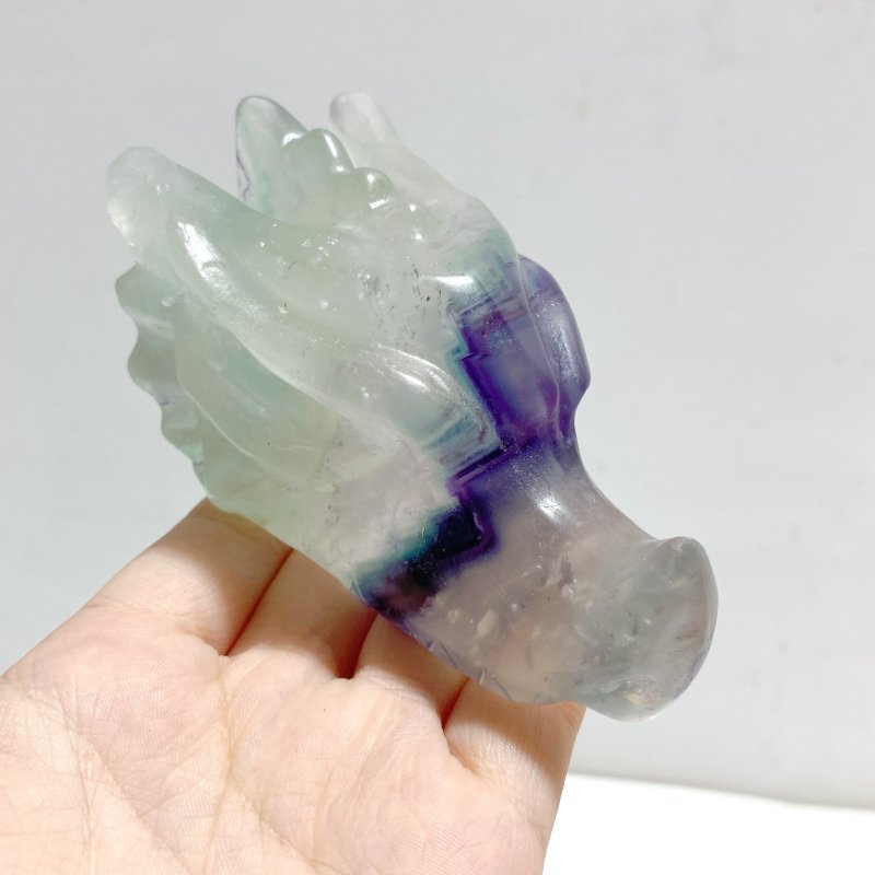 13 Pieces Rainbow Fluorite Dragon Head Carving -Wholesale Crystals