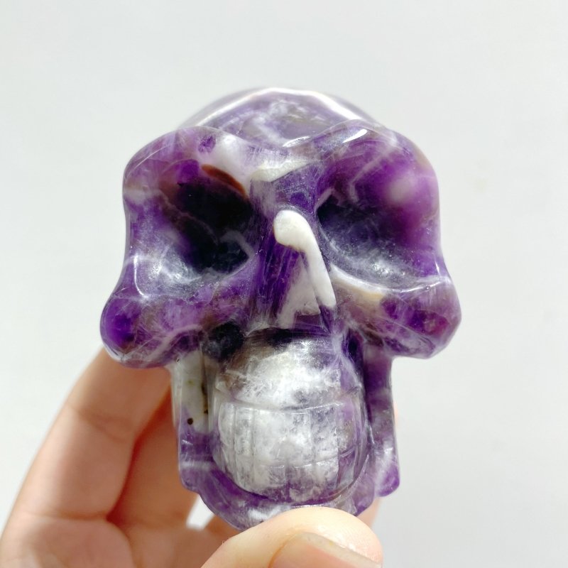 14 Pieces Chevron Amethyst Skull Carving -Wholesale Crystals