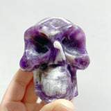 14 Pieces Chevron Amethyst Skull Carving -Wholesale Crystals