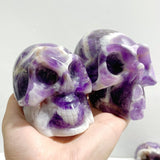 14 Pieces Chevron Amethyst Skull Carving -Wholesale Crystals