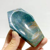 14 Pieces Moss Agate Shallow Bowl Coffin Carving - Wholesale Crystals