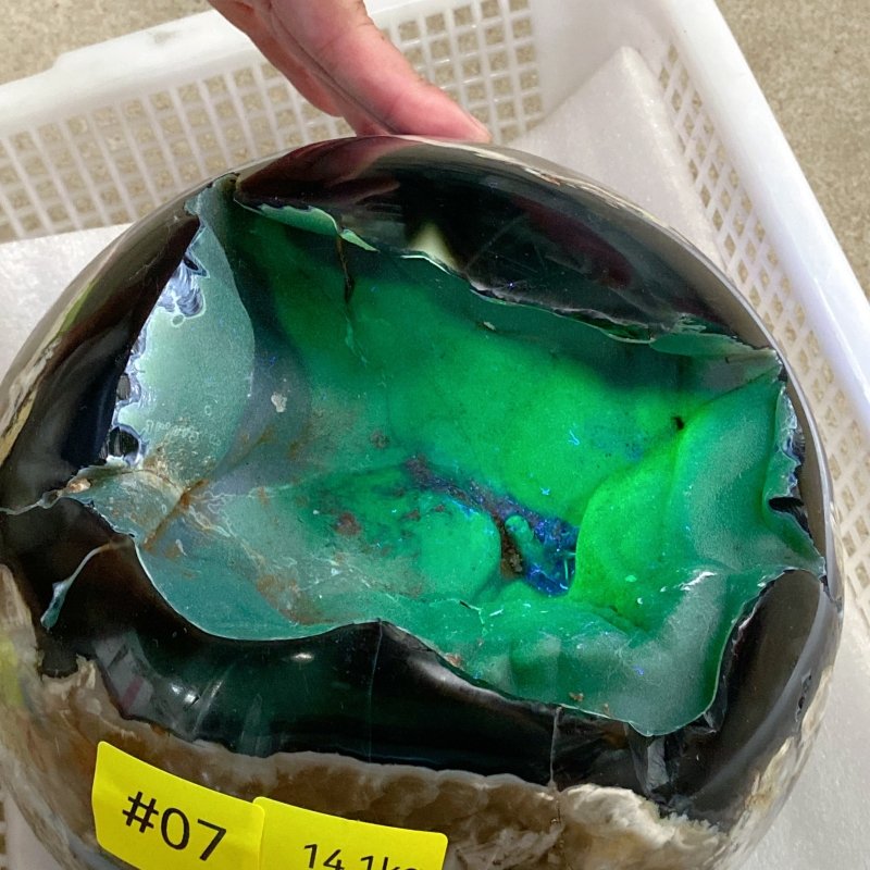 14.1KG Large Volcano Agate UV Reactive Sphere (Sea Freight Only) -Wholesale Crystals