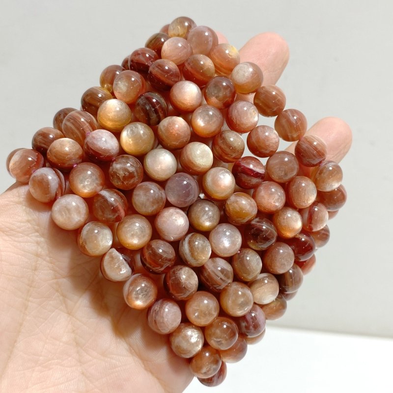 15 Pieces 9mm Pink Mica Bracelets -Wholesale Crystals