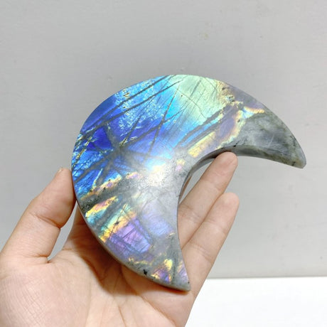 15 Pieces Beautiful Labradorite Moon Carving - Wholesale Crystals