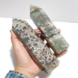 15 Pieces Green Sakura Flower Agate Point - Wholesale Crystals