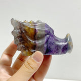 15 Pieces Rainbow Fluorite Dragon Head Carving -Wholesale Crystals
