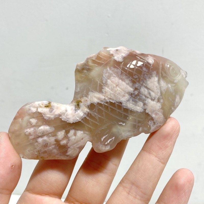 15 Pieces Sakura Flower Agate Beautiful Goldfish Carving -Wholesale Crystals