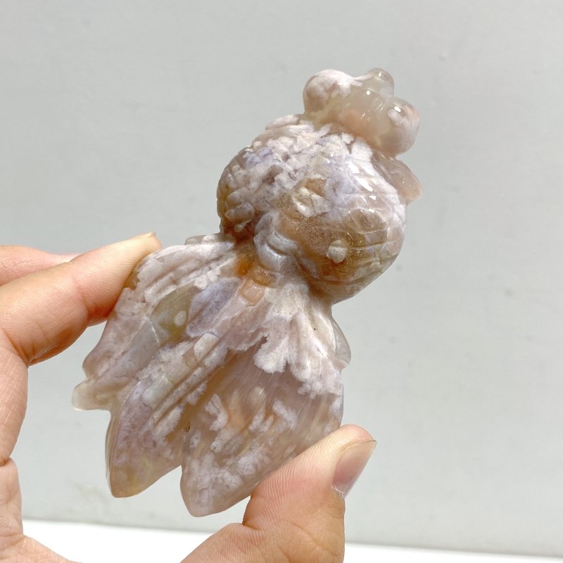 15 Pieces Sakura Flower Agate Goldfish Carving -Wholesale Crystals