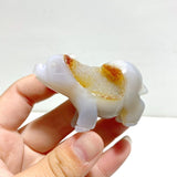 15 pieces Small Geode Agate Druzy Pig Carving - Wholesale Crystals