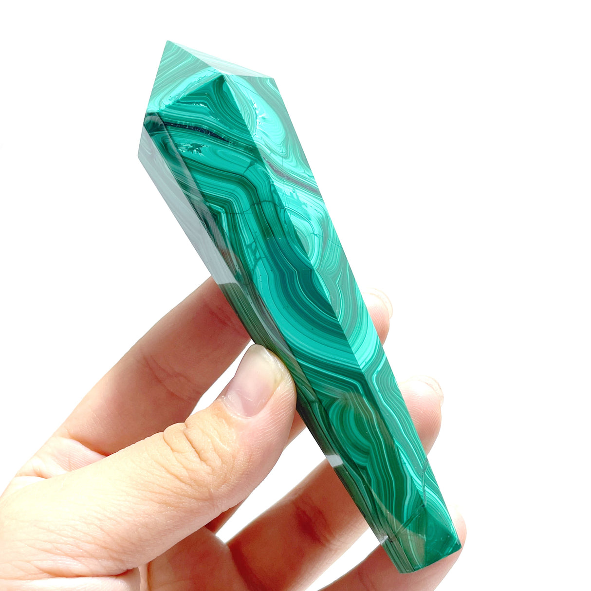 8 Pieces Malachite Magic Scepter Wand Points With Stand