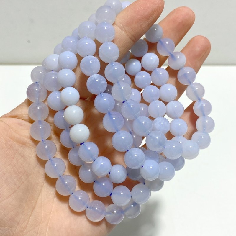 16 Pieces Blue Chalcedony Bracelets - Wholesale Crystals