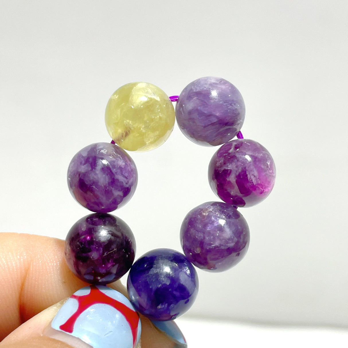 3 Pieces 10mm Colorful Spark Mica Mixed Color Bracelet