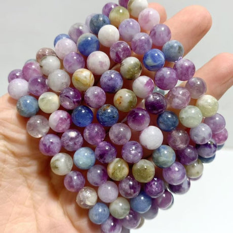 17 Pieces 8mm Colorful Spark Mica Mixed Color Bracelets - Wholesale Crystals