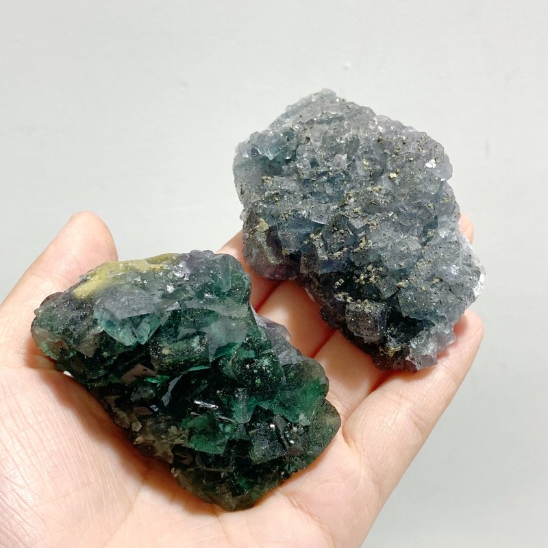 17 Pieces Raw Stone Fluorite Mixed Pyrite Specimen -Wholesale Crystals