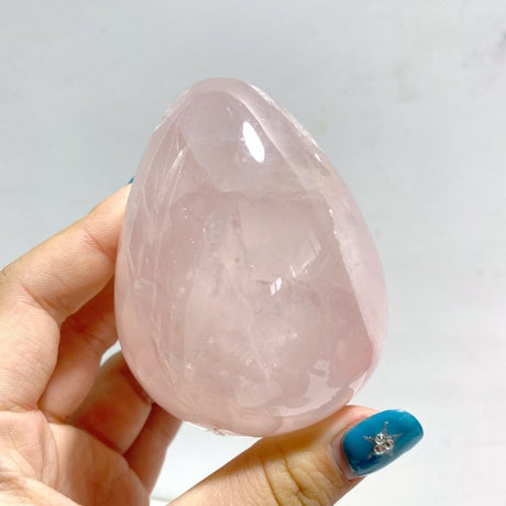 17 Pieces Six Star Line Rose Quartz Eggs With Rainbow - Wholesale Crystals