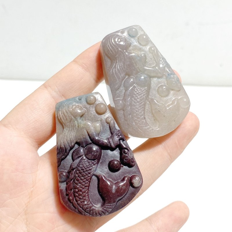 17 Pieces Trolleite Mermaid Carving Crystal Wholesale Closeout - Wholesale Crystals