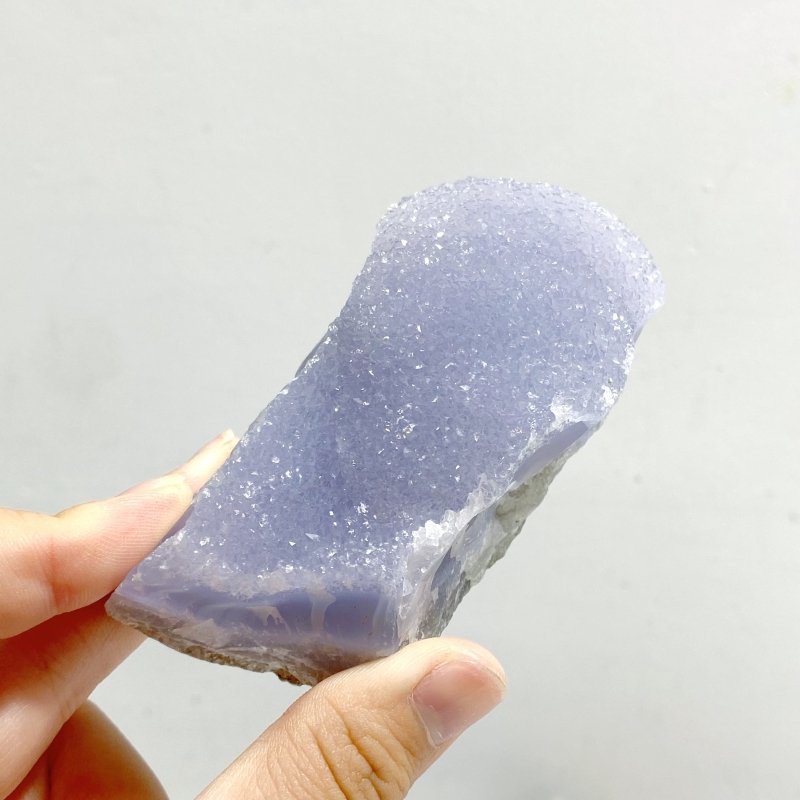 18 Pieces Geode Blue Chalcedony Druzy - Wholesale Crystals